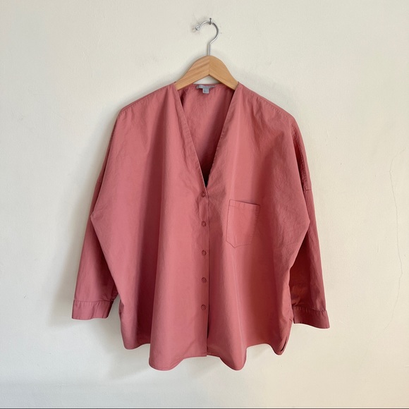 Cos Oversized V Neck Button Down Shirt - Picture 4 of 7